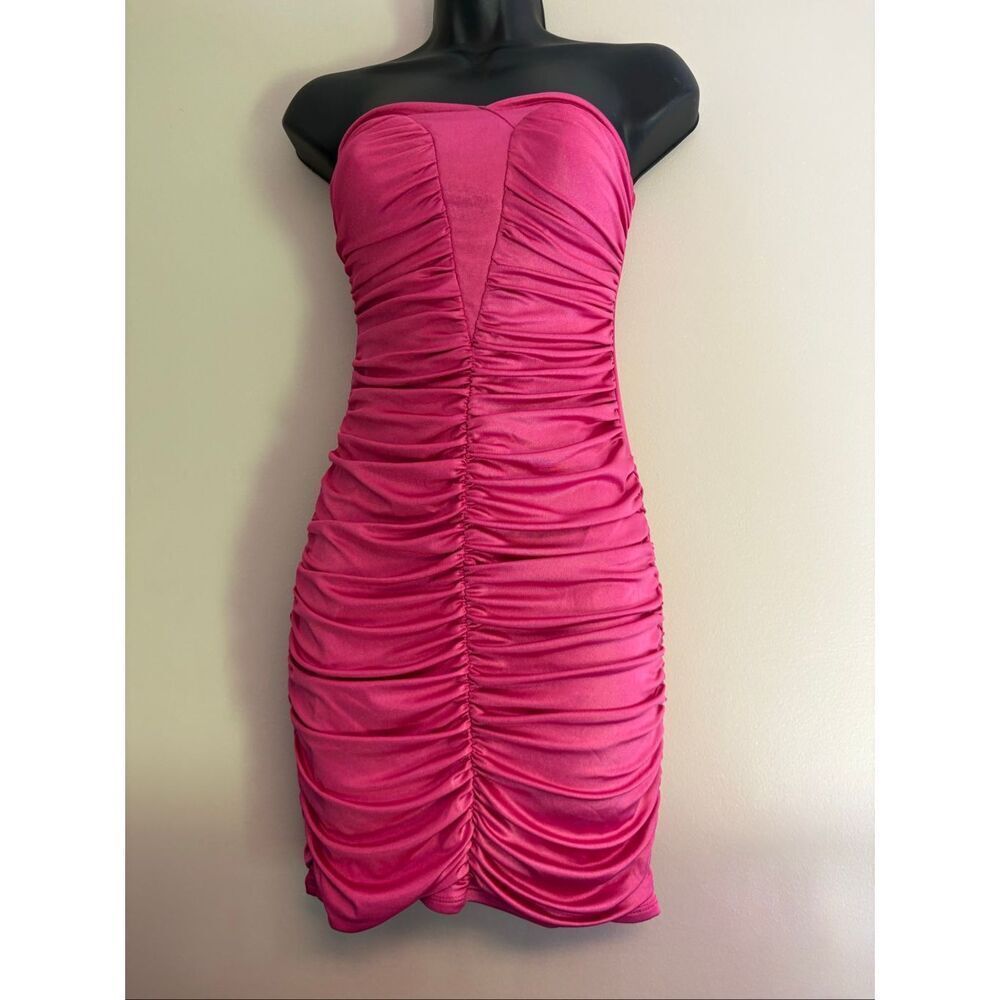 Pink Ruched Detail Dress